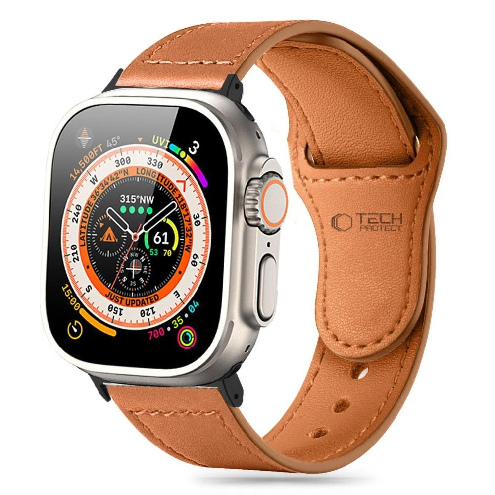 Pasek Tech-Protect Naturalfit Apple Watch 4/5/6/7/8/9/SE/Ultra 1/2 42/44/45/49mm Brown